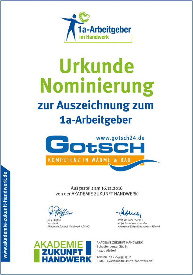 urkunde 1a arbeitgeber